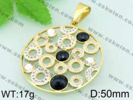 Stainless Steel Stone & Crystal Pendant