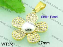 Stainless Steel Stone & Crystal Pendant