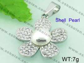 Stainless Steel Stone & Crystal Pendant