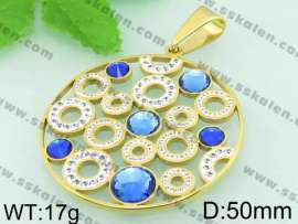 Stainless Steel Stone & Crystal Pendant