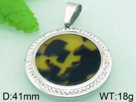 Stainless Steel Stone & Crystal Pendant