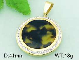 Stainless Steel Stone & Crystal Pendant