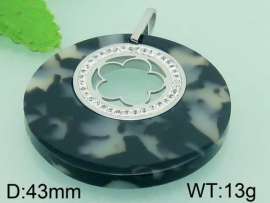 Stainless Steel Stone & Crystal Pendant