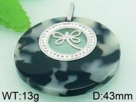 Stainless Steel Stone & Crystal Pendant
