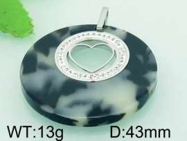 Stainless Steel Stone & Crystal Pendant