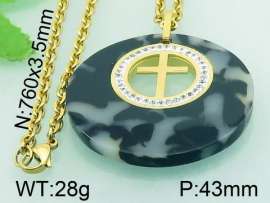 Stainless Steel Stone & Crystal Pendant