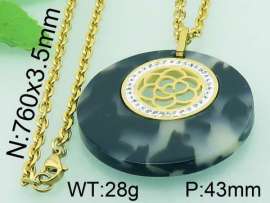Stainless Steel Stone & Crystal Pendant