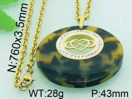 Stainless Steel Stone & Crystal Pendant