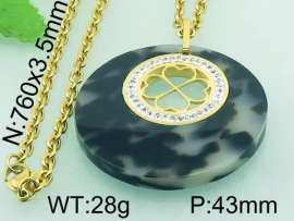 Stainless Steel Stone & Crystal Pendant