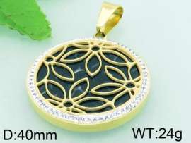Stainless Steel Stone & Crystal Pendant