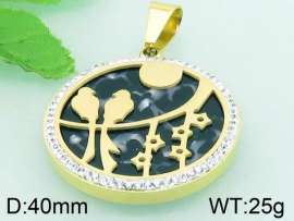 Stainless Steel Stone & Crystal Pendant
