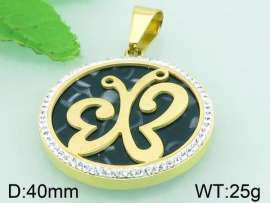 Stainless Steel Stone & Crystal Pendant