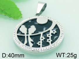 Stainless Steel Stone & Crystal Pendant