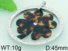 Stainless Steel Stone & Crystal Pendant