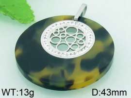 Stainless Steel Stone & Crystal Pendant