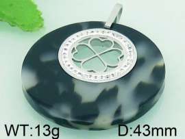 Stainless Steel Stone & Crystal Pendant