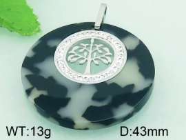 Stainless Steel Stone & Crystal Pendant