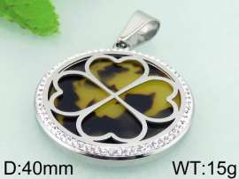Stainless Steel Stone & Crystal Pendant