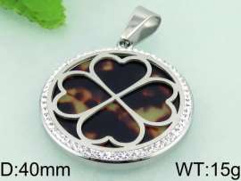 Stainless Steel Stone & Crystal Pendant