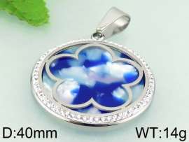 Stainless Steel Stone & Crystal Pendant
