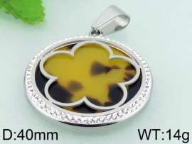 Stainless Steel Stone & Crystal Pendant