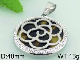 Stainless Steel Stone & Crystal Pendant