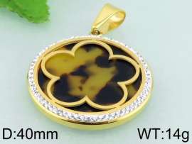 Stainless Steel Stone & Crystal Pendant