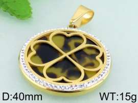 Stainless Steel Stone & Crystal Pendant