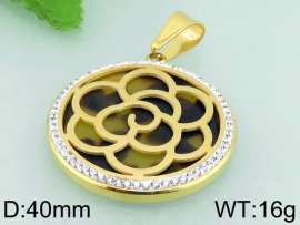 Stainless Steel Stone & Crystal Pendant