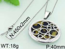 Stainless Steel Stone & Crystal Pendant