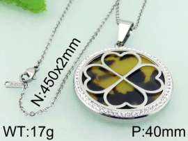 Stainless Steel Stone & Crystal Pendant