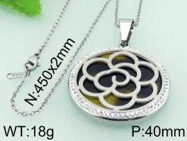 Stainless Steel Stone & Crystal Pendant