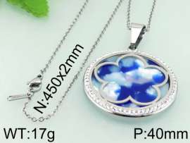 Stainless Steel Stone & Crystal Pendant