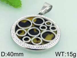 Stainless Steel Stone & Crystal Pendant