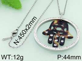 Stainless Steel Stone & Crystal Pendant