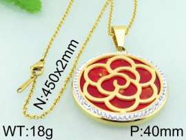 Stainless Steel Stone & Crystal Pendant