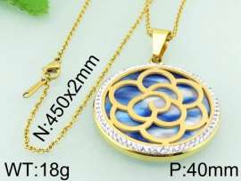 Stainless Steel Stone & Crystal Pendant