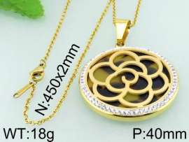 Stainless Steel Stone & Crystal Pendant