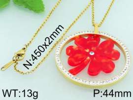 Stainless Steel Stone & Crystal Pendant