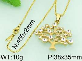 Stainless Steel Stone & Crystal Pendant