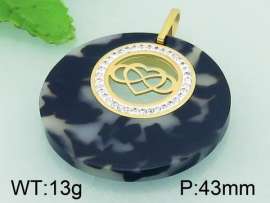 Stainless Steel Stone & Crystal Pendant