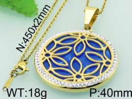 Stainless Steel Stone & Crystal Pendant