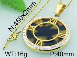 Stainless Steel Stone & Crystal Pendant