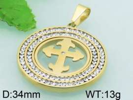 Stainless Steel Stone & Crystal Pendant