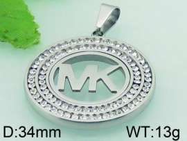 Stainless Steel Stone & Crystal Pendant