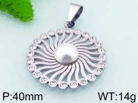 Stainless Steel Stone & Crystal Pendant