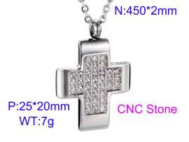 Stainless Steel Stone & Crystal Pendant