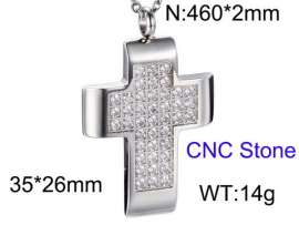 Stainless Steel Stone & Crystal Pendant