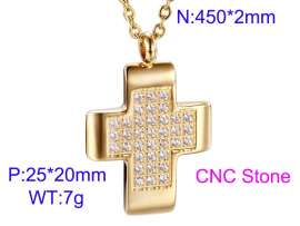 Stainless Steel Stone & Crystal Pendant