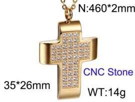 Stainless Steel Stone & Crystal Pendant